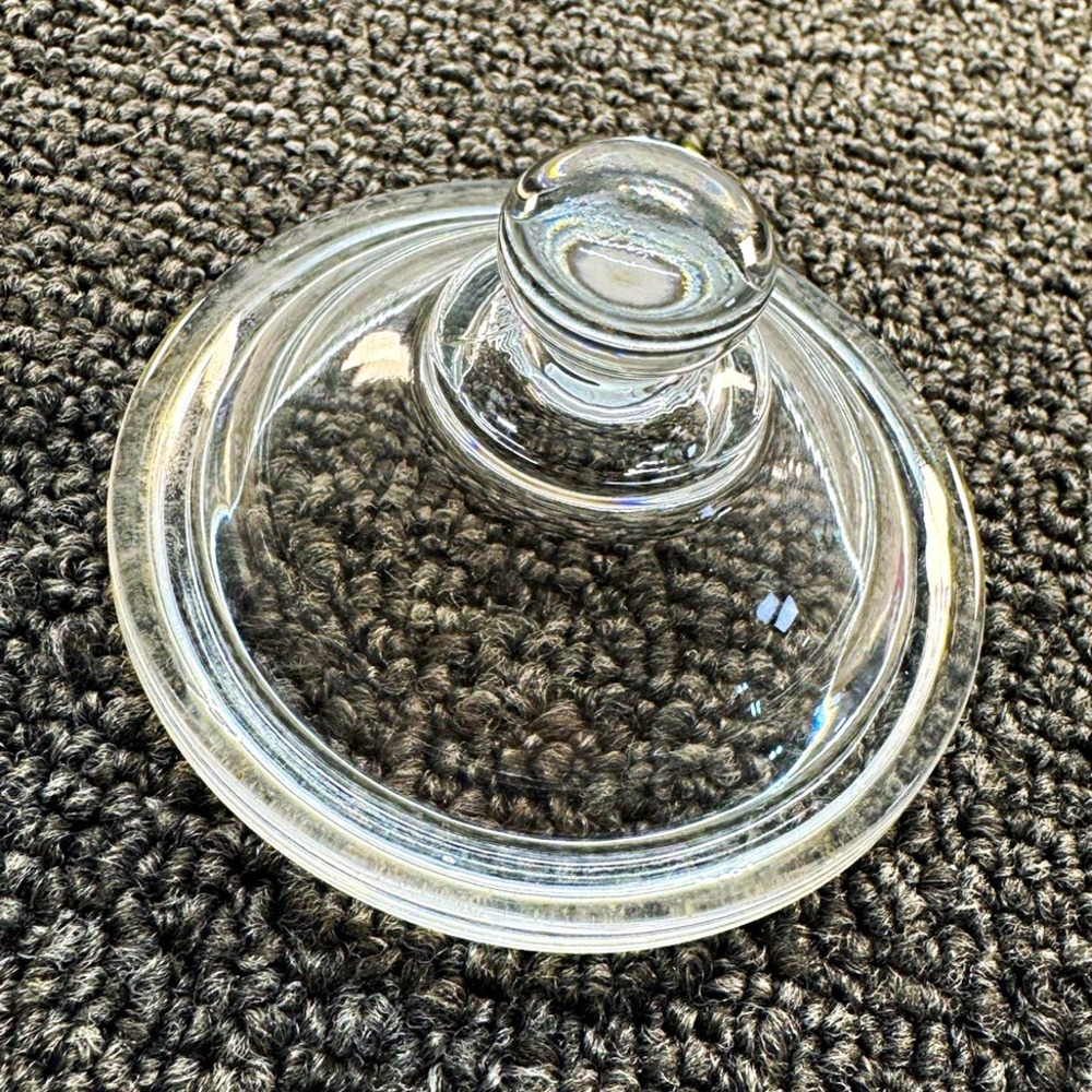 Clear Glass Round Replacement jar Lid w/ Knob Handle 2 1/2"